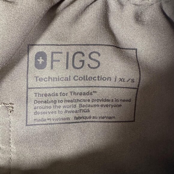 Figs Scrub Pants Women Size XL / S Olive Green Drawstring Slash Pockets W33 L23 - Picture 6 of 8
